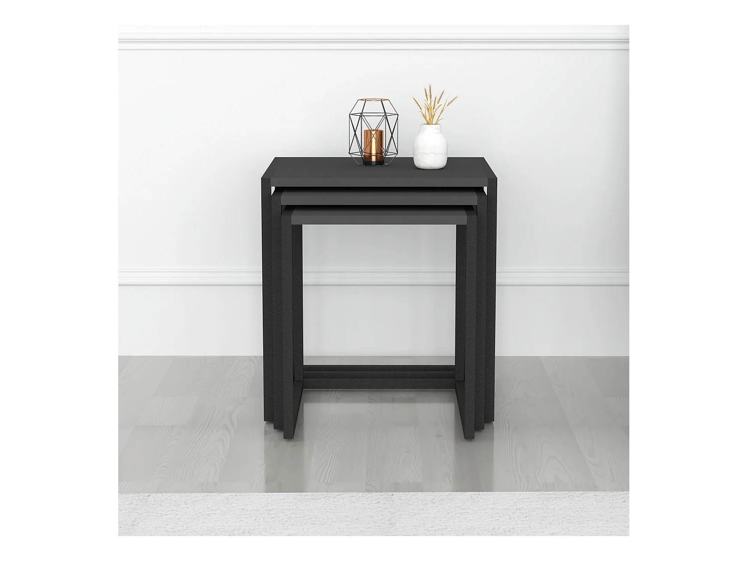 Lot de 3 tables d'appoint Sunnfjord gigognes anthracite [en.casa]