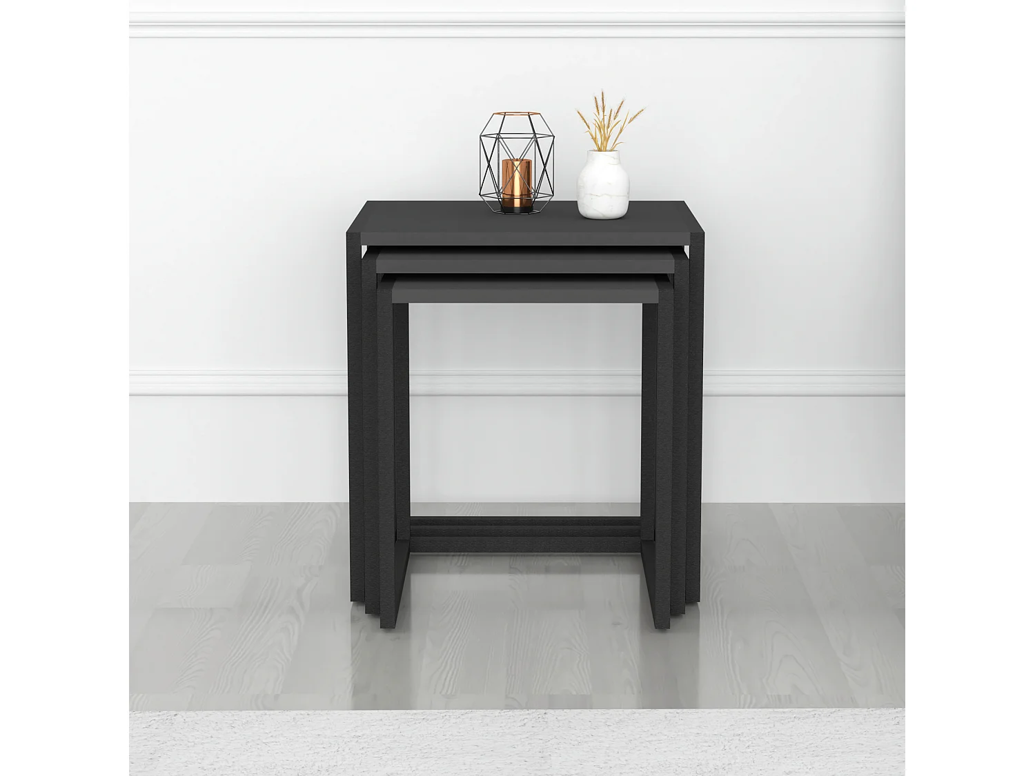 Lot de 3 tables d'appoint Sunnfjord gigognes anthracite [en.casa]