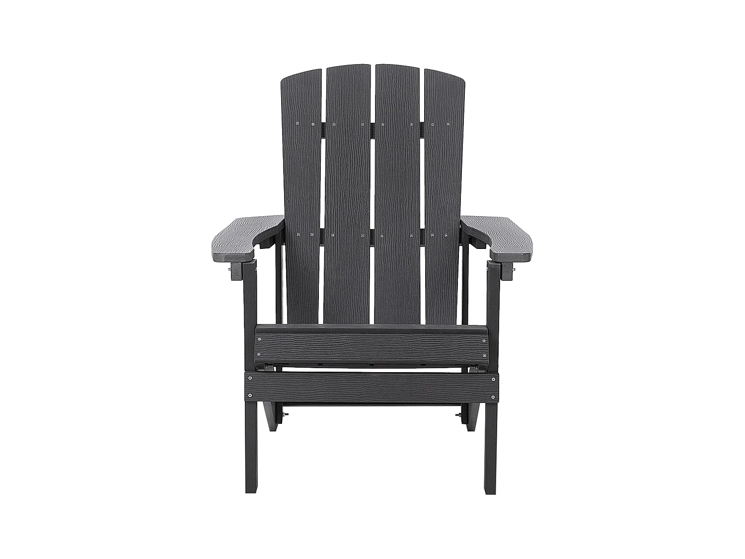 Moderner Muskoka Gartenstuhl in Dunkelgrau mit breiten Armlehnen Adirondack