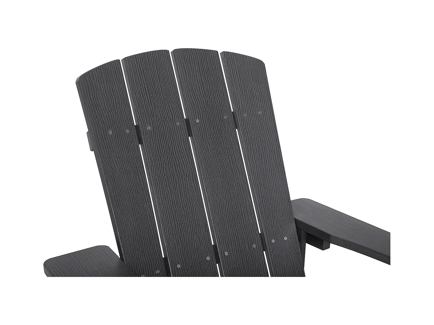 Moderner Muskoka Gartenstuhl in Dunkelgrau mit breiten Armlehnen Adirondack