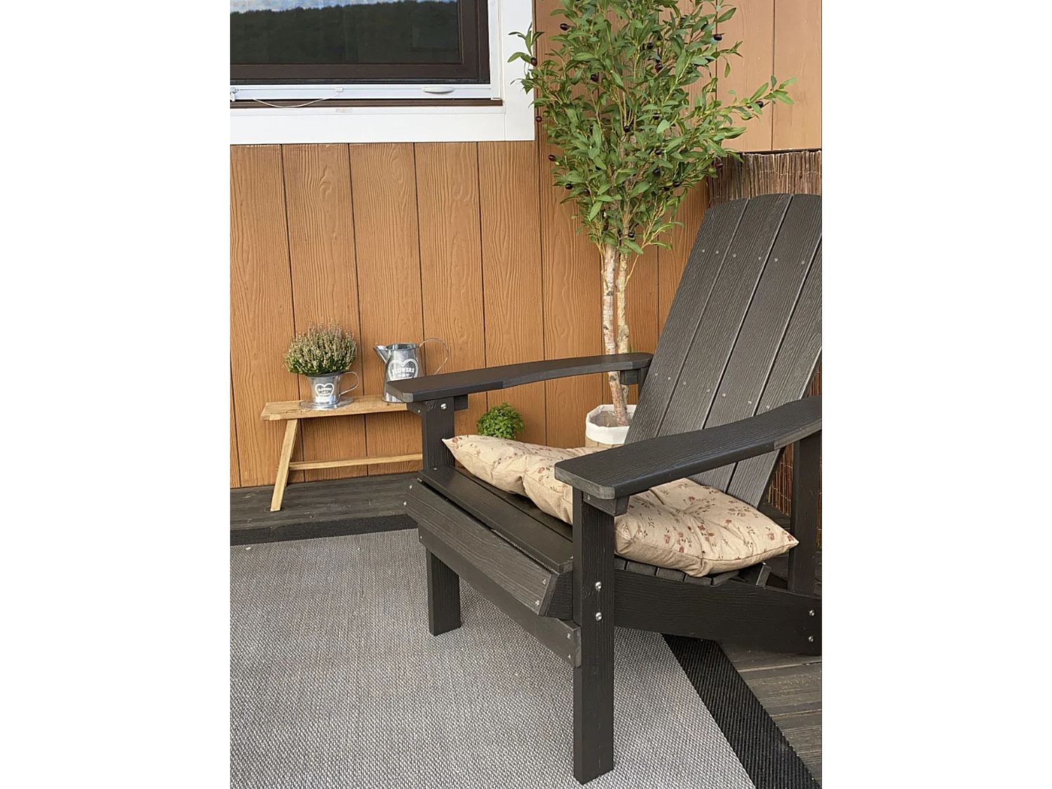 Chaise de jardin ADIRONDACK Gris foncé