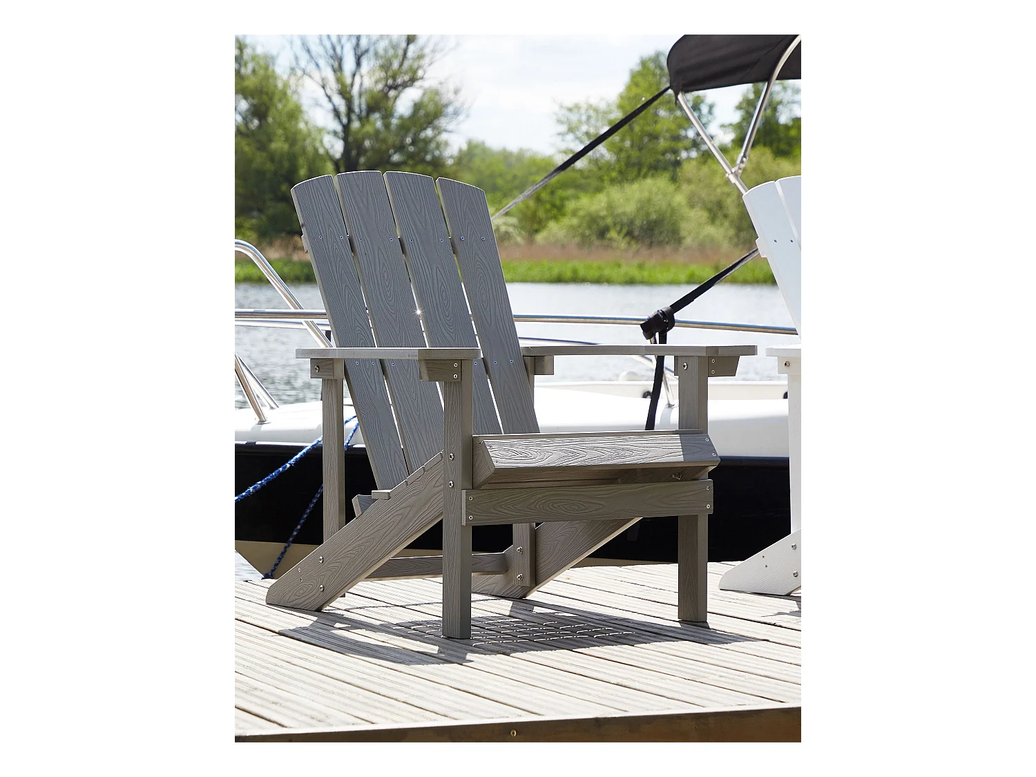 Chaise de jardin ADIRONDACK Gris clair