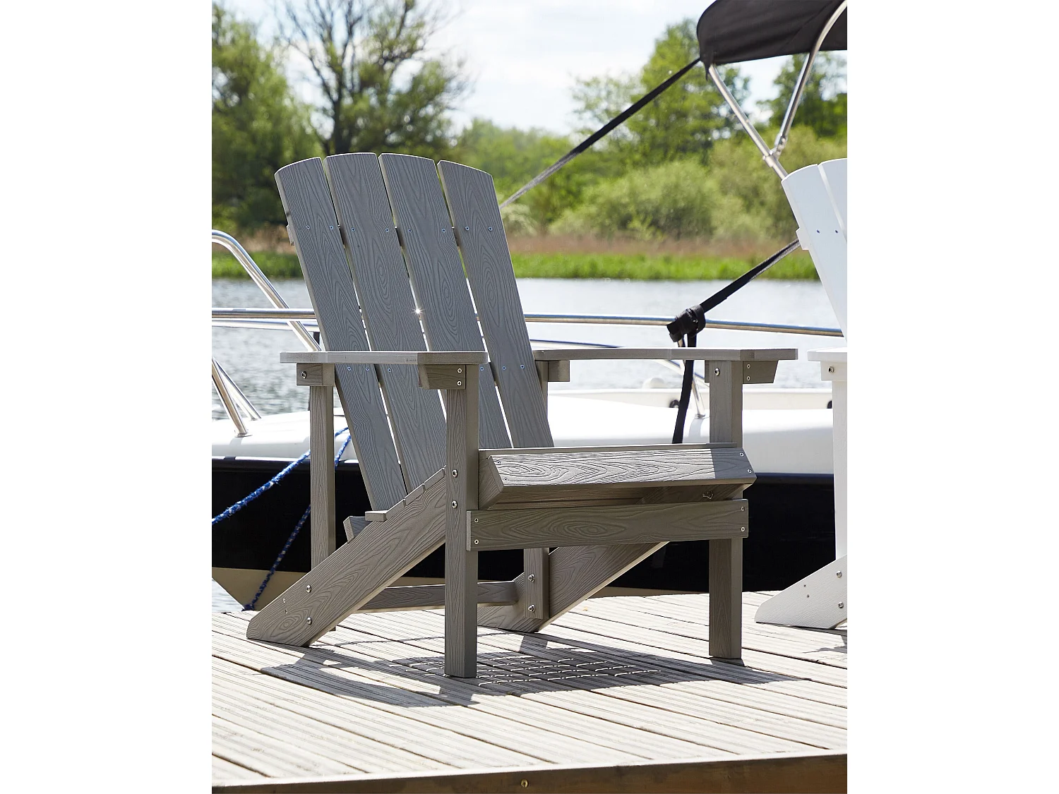 Chaise de jardin ADIRONDACK Gris clair