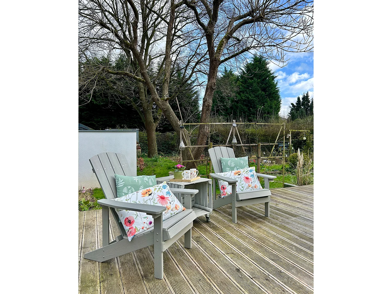 Chaise de jardin ADIRONDACK Gris clair