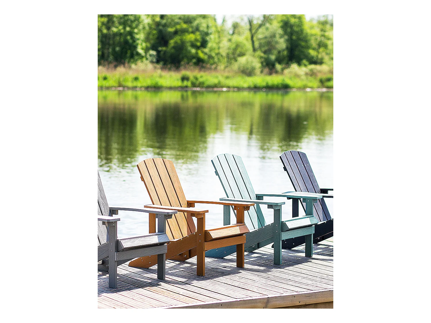 Moderner Muskoka Gartenstuhl in Türkis mit breiten Armlehnen Adirondack