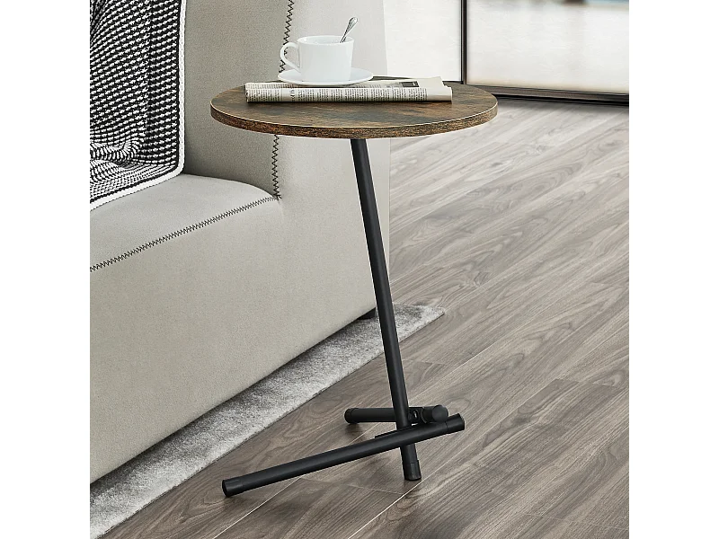 Table d'appoint ronde Karup 55 x 40 cm effet bois foncé [en.casa]