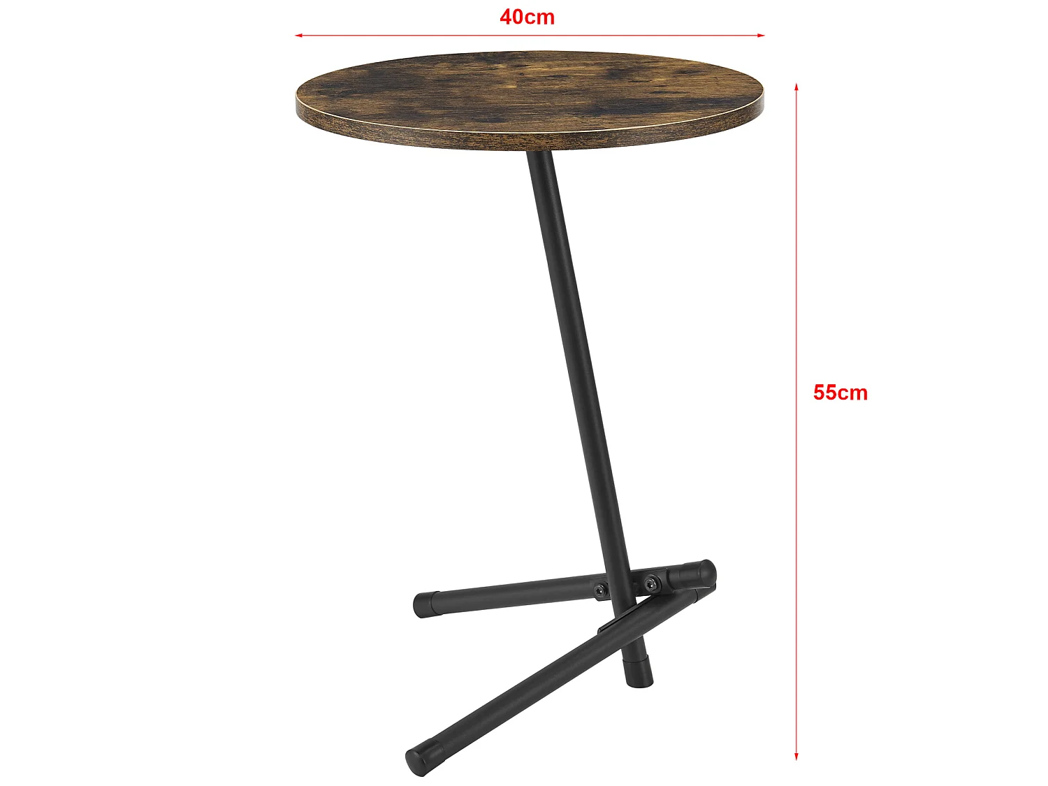 Table d'appoint ronde Karup 55 x 40 cm effet bois foncé [en.casa]
