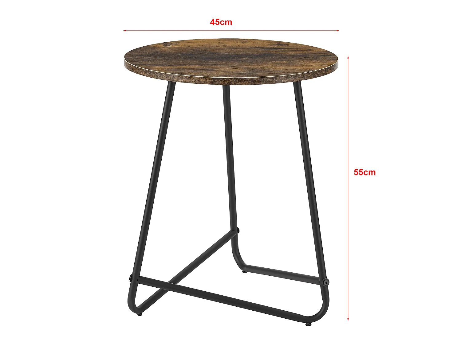 Table d'appoint ronde Juelsminde 55 x 45 cm effet bois foncé [en.casa]