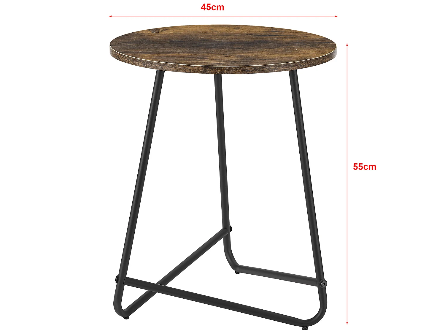 Table d'appoint ronde Juelsminde 55 x 45 cm effet bois foncé [en.casa]