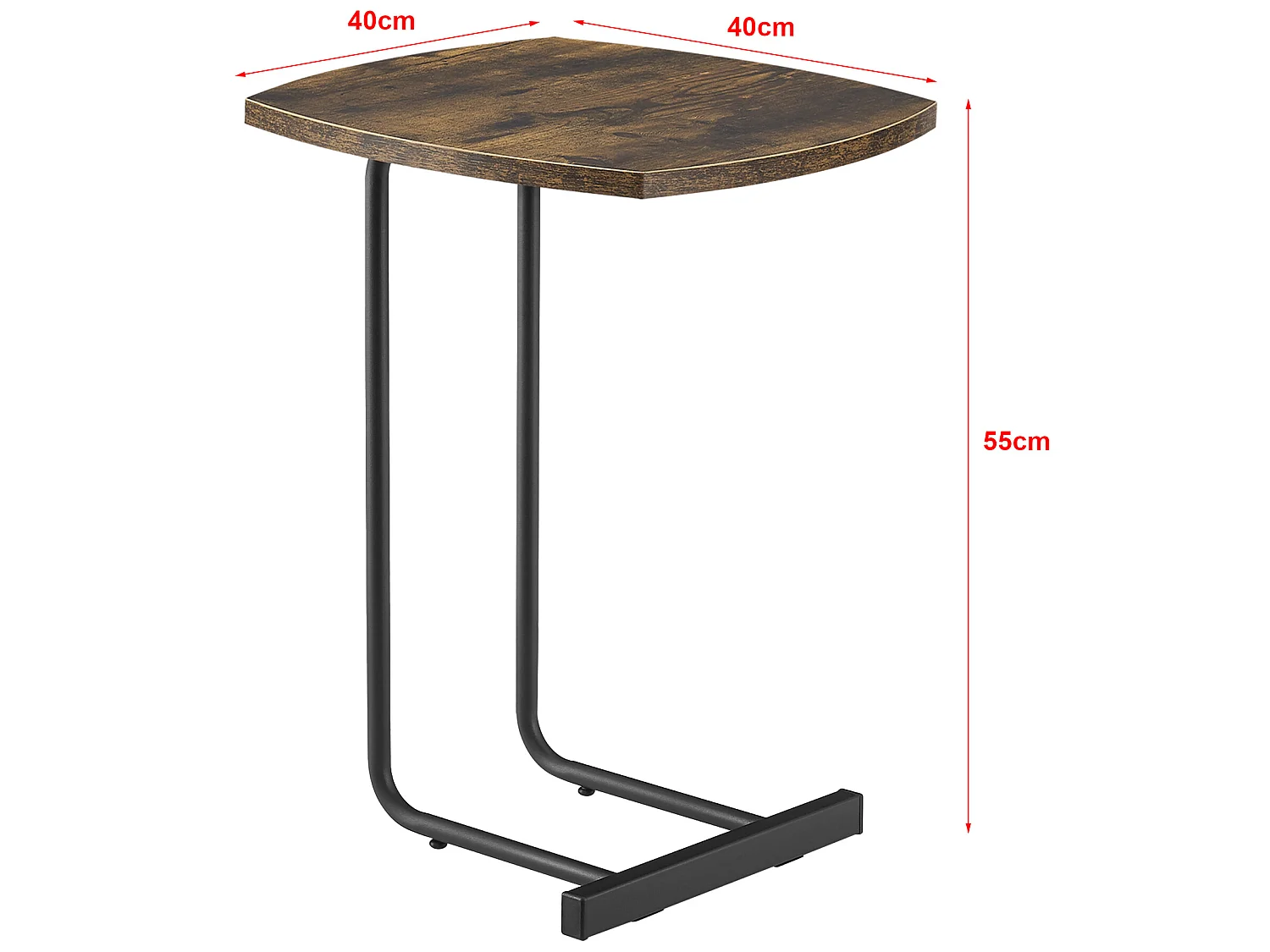 Table d'appoint Kjellerup 55 x 40 x 40 cm effet bois foncé [en.casa]