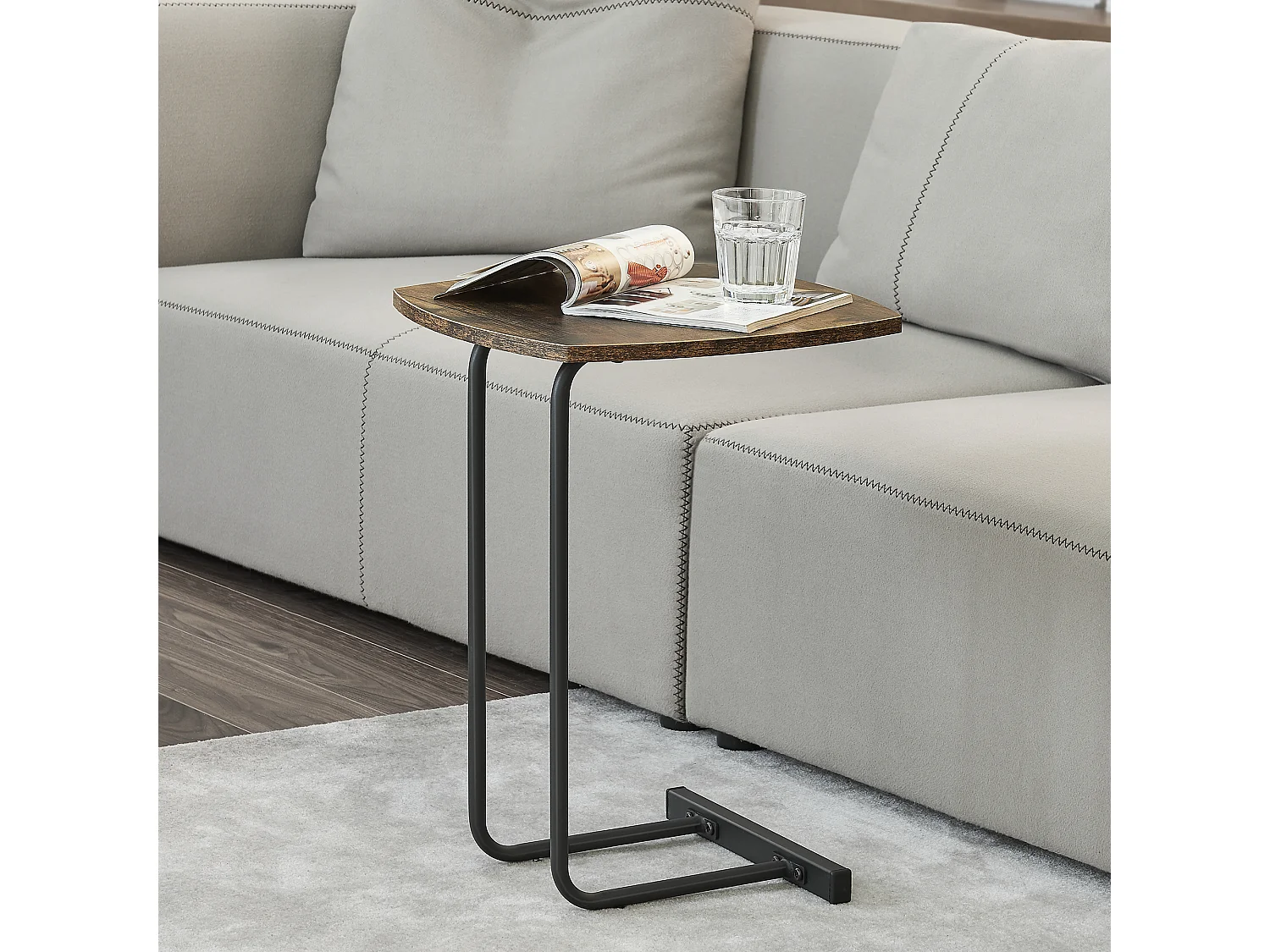 Table d'appoint Kjellerup 55 x 40 x 40 cm effet bois foncé [en.casa]