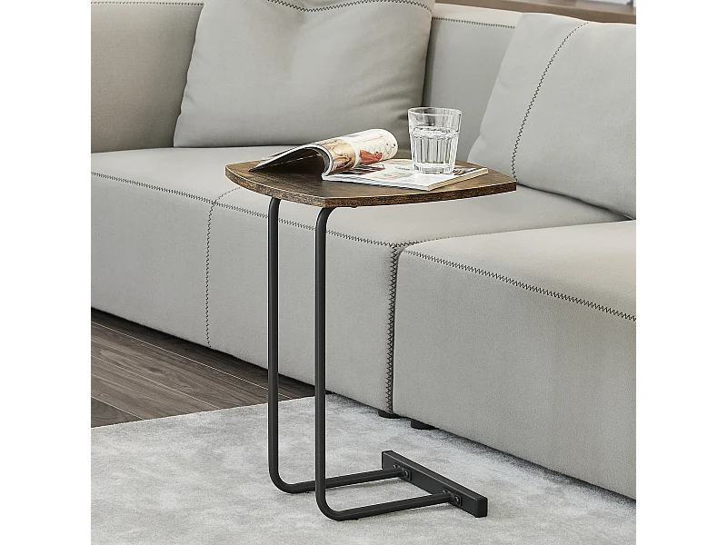 Table d'appoint Kjellerup 55 x 40 x 40 cm effet bois foncé [en.casa]