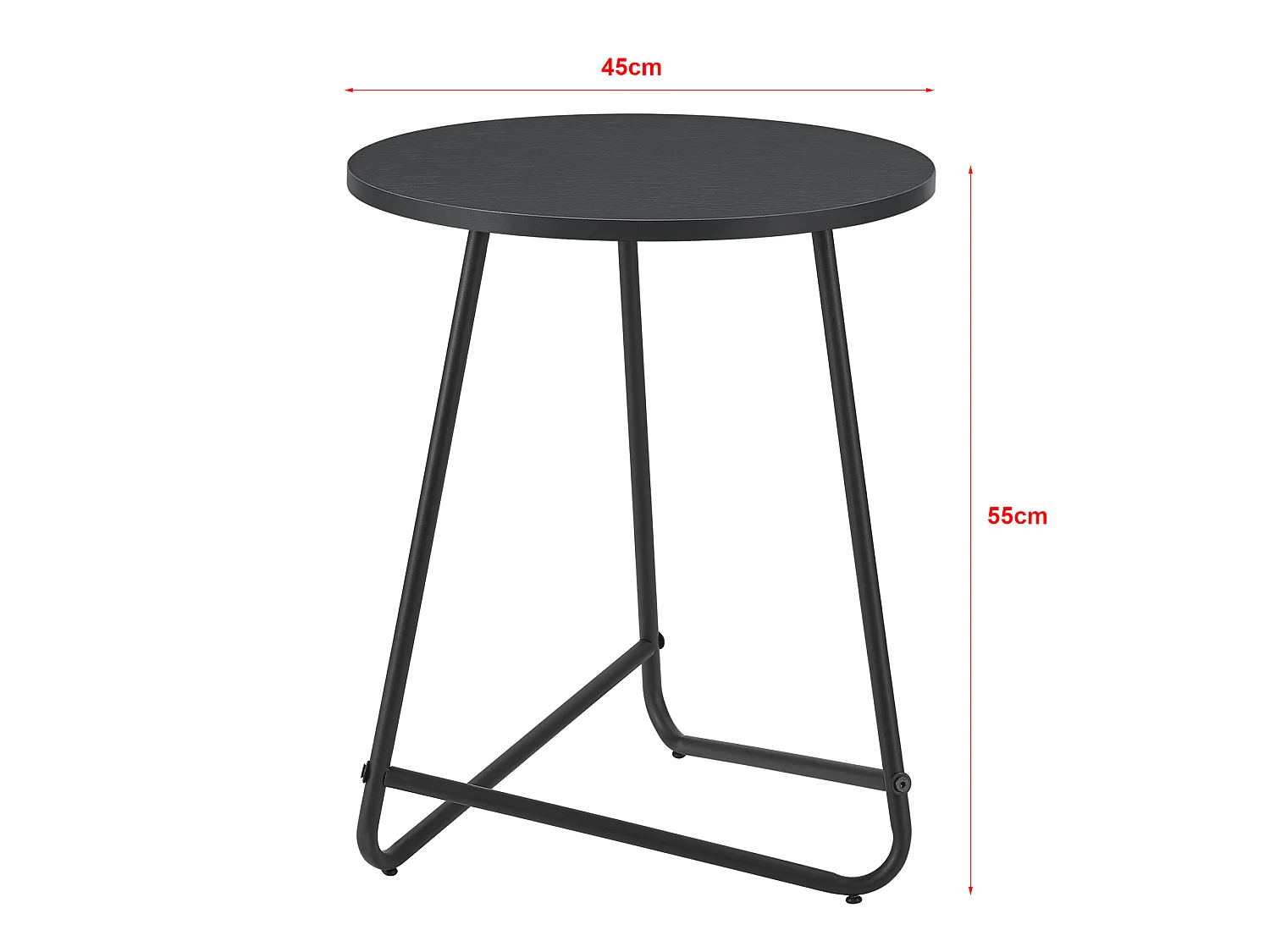 Table d'appoint ronde Juelsminde 55 x 45 cm noir [en.casa]