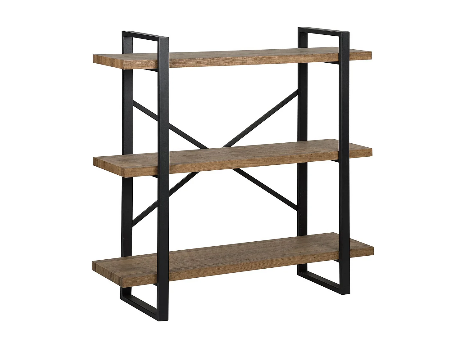 Bibliothèque 3 étagères TIMBER 111 cm Marron foncé