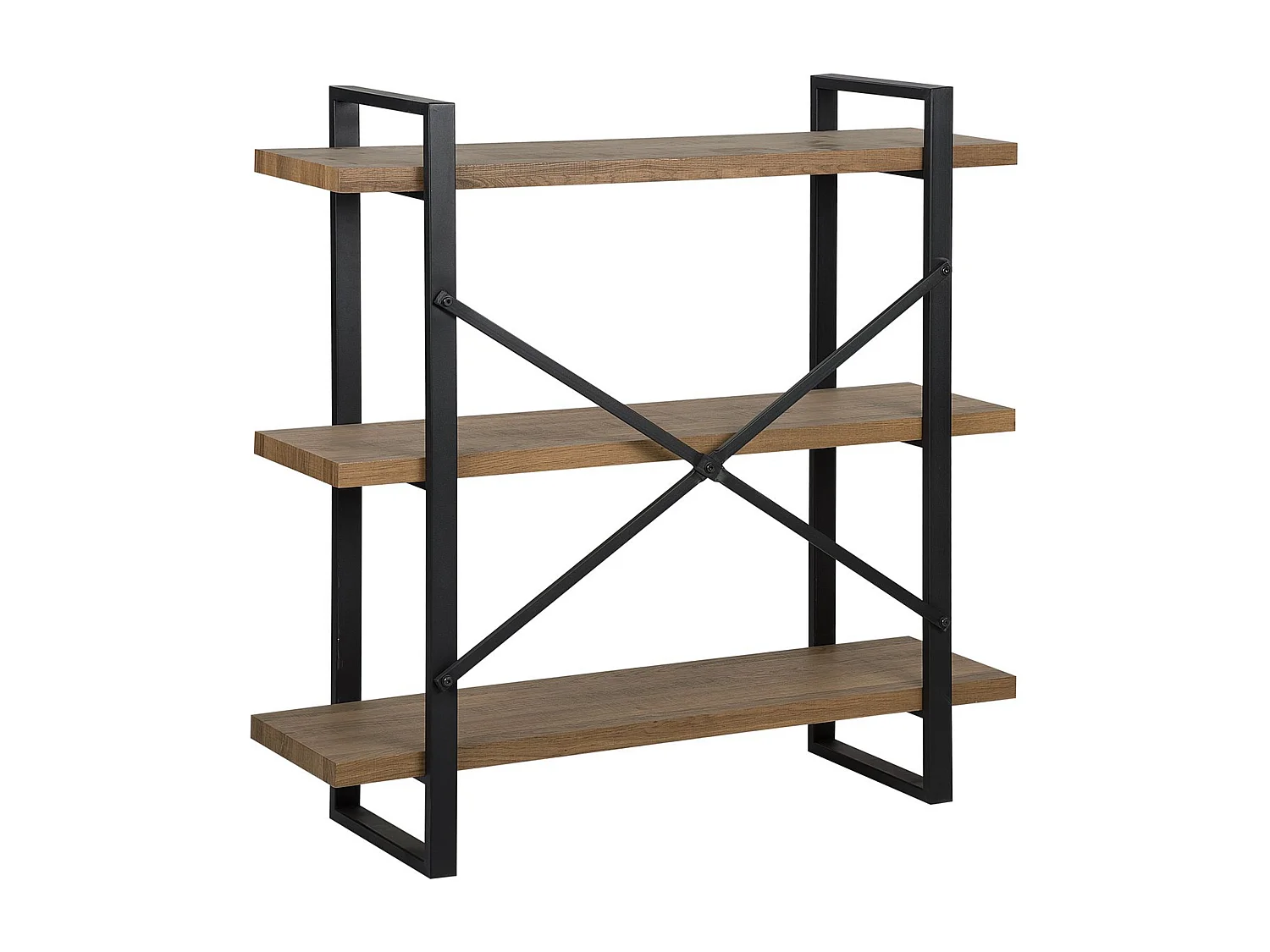 Bibliothèque 3 étagères TIMBER 111 cm Marron foncé