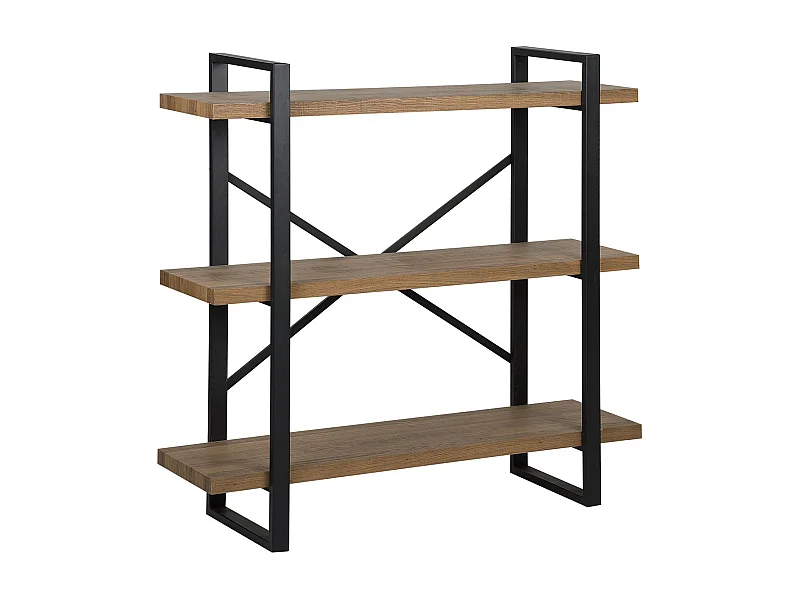Étagère à 3 niveaux TIMBER 111 cm Marron foncé
