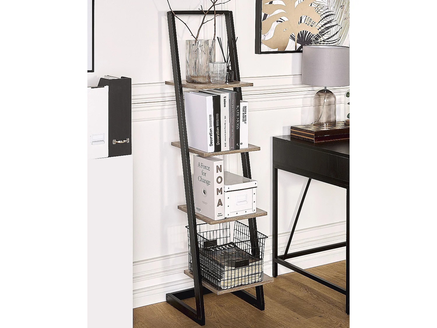 Étagère à 4 niveaux JOPLIN 143 cm Noir