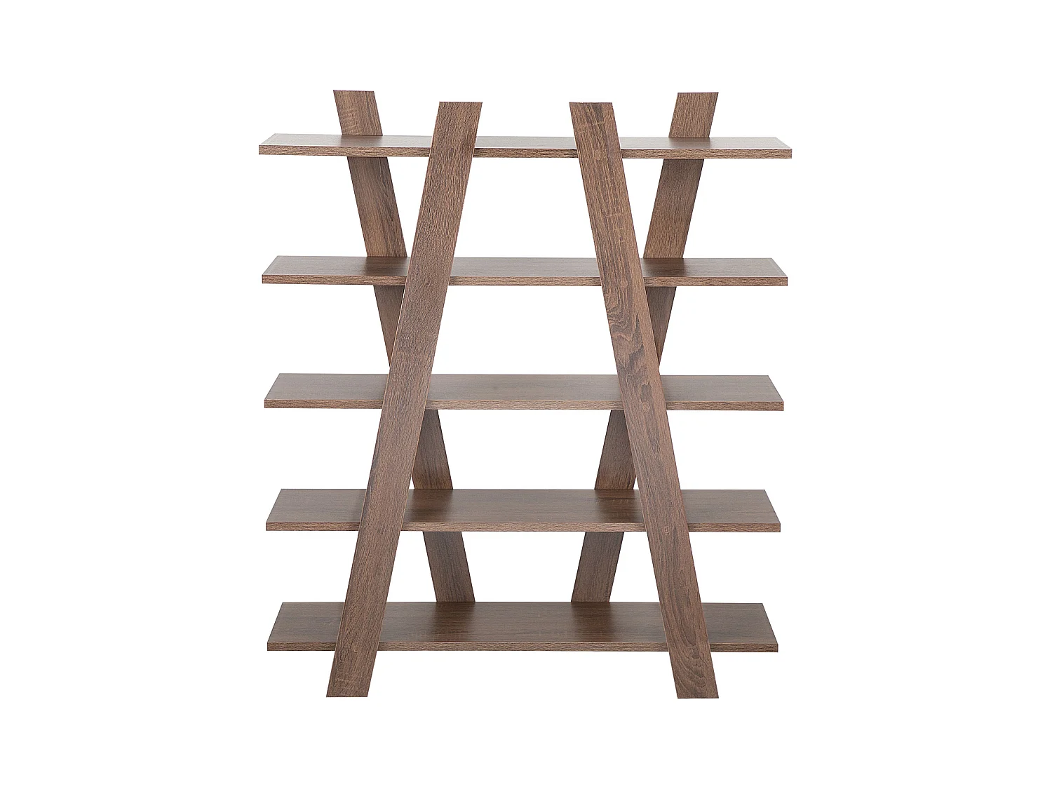 Modernes Regal skandinavischer Stil dunkler Holzfarbton 5 Fächer Escalante