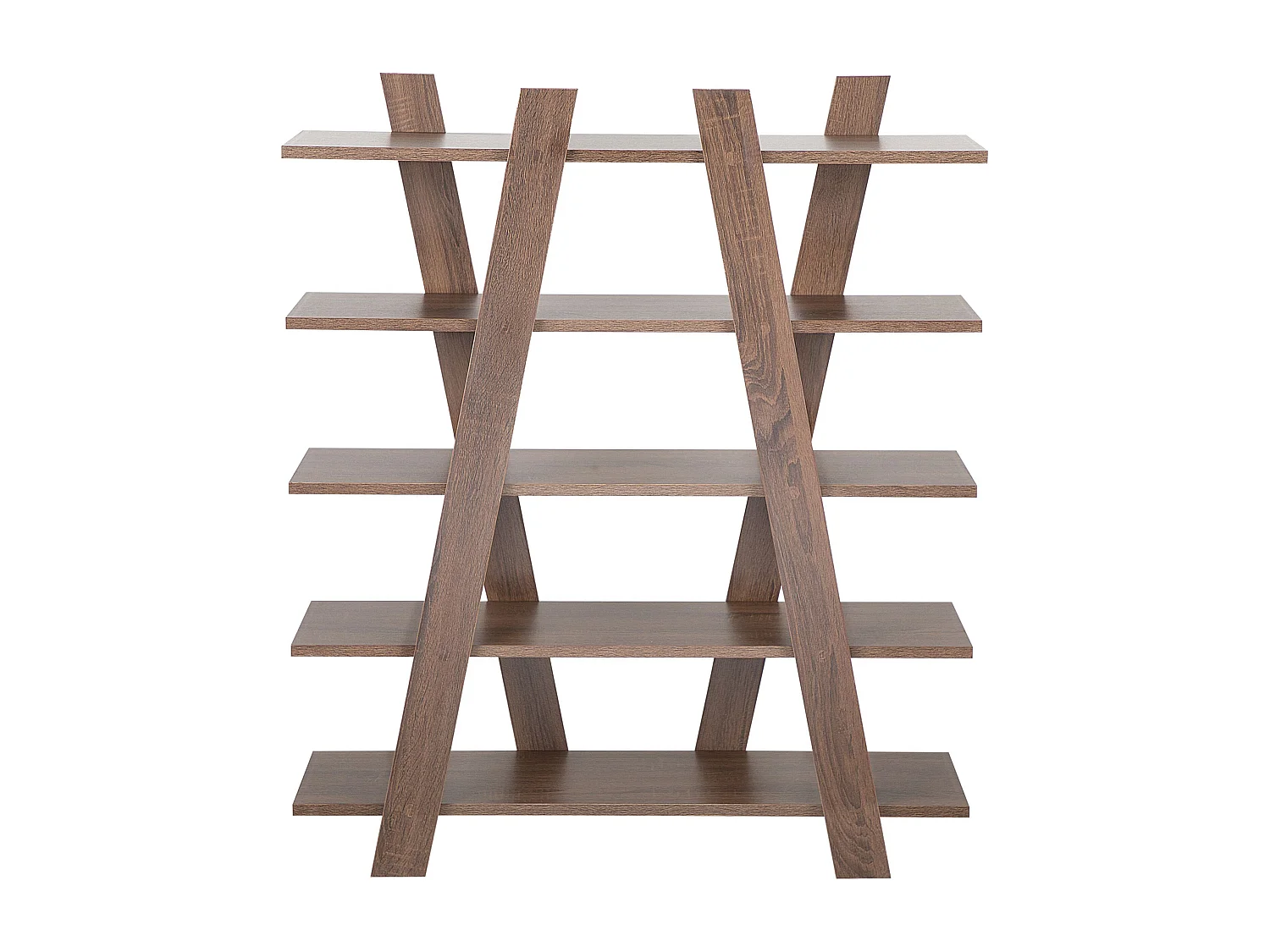 Modernes Regal skandinavischer Stil dunkler Holzfarbton 5 Fächer Escalante