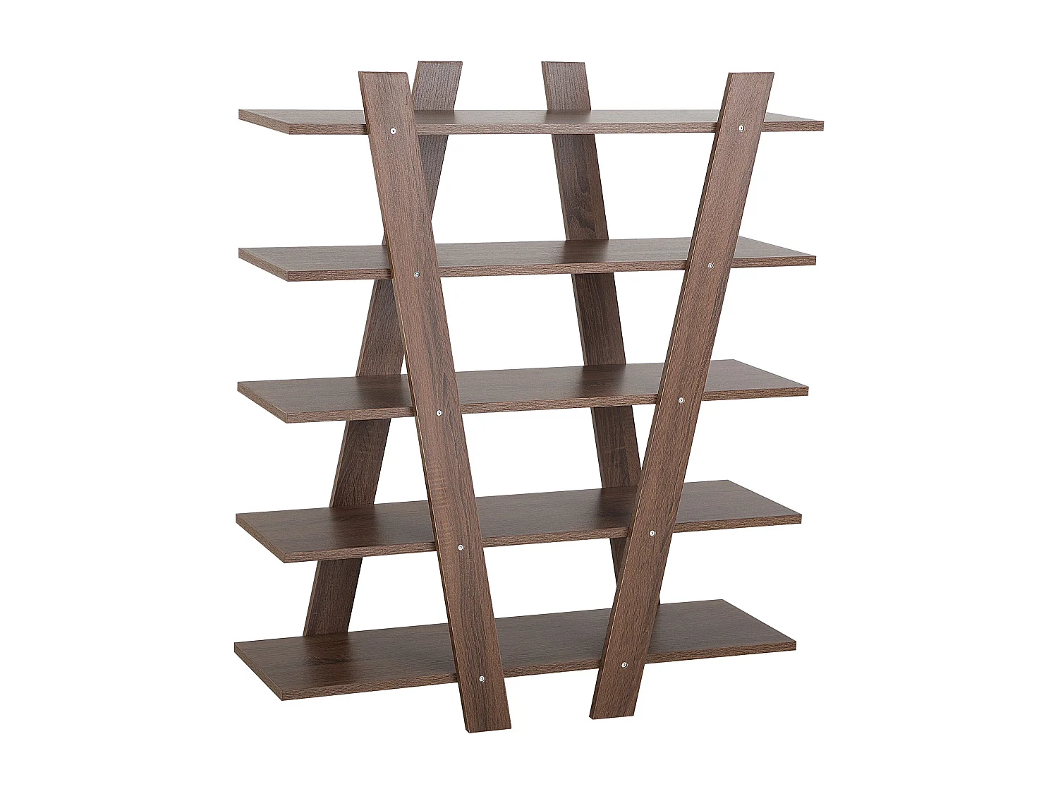 Modernes Regal skandinavischer Stil dunkler Holzfarbton 5 Fächer Escalante