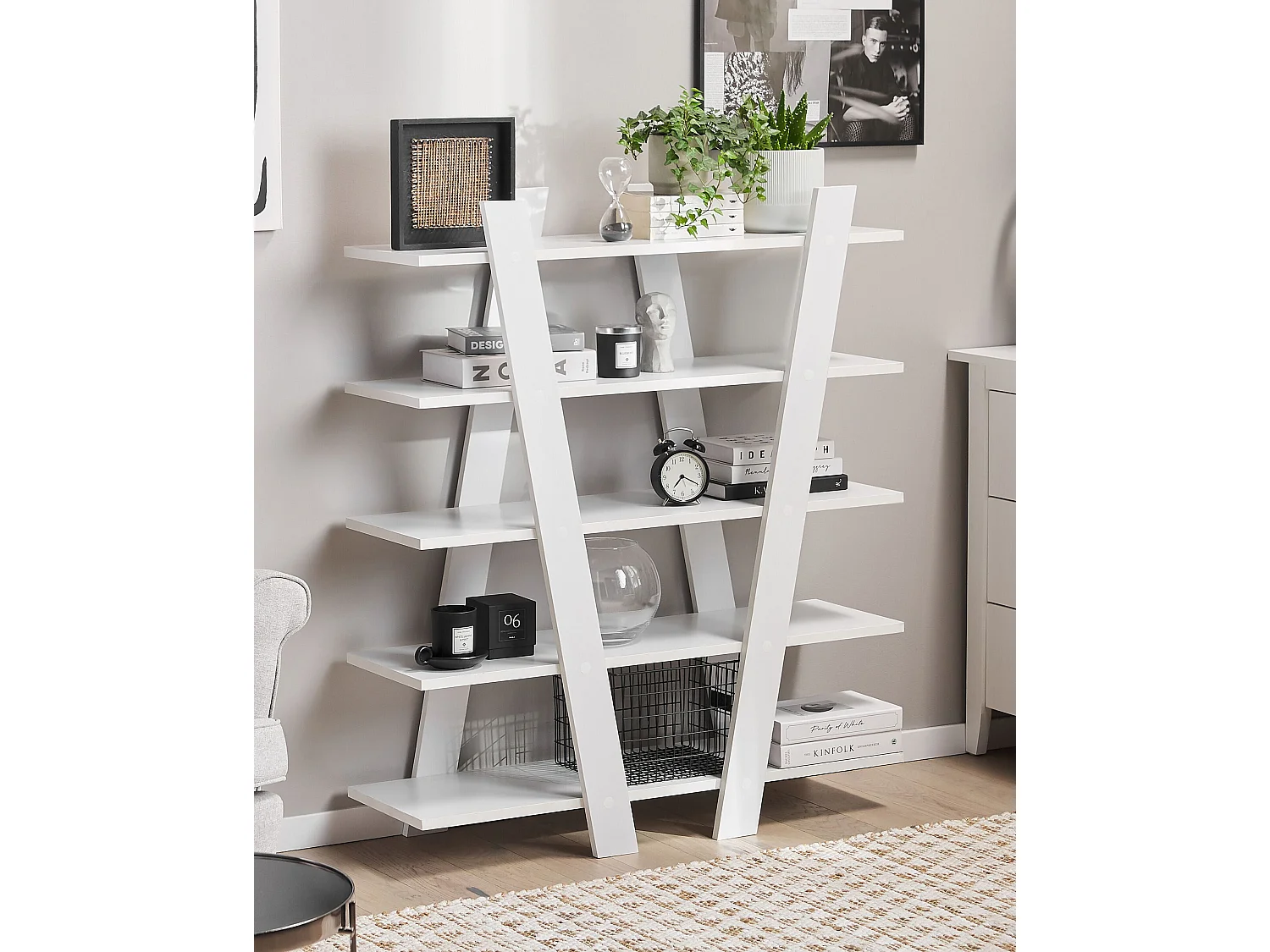 Boekenkast met 5 planken ESCALANTE 116 cm Wit