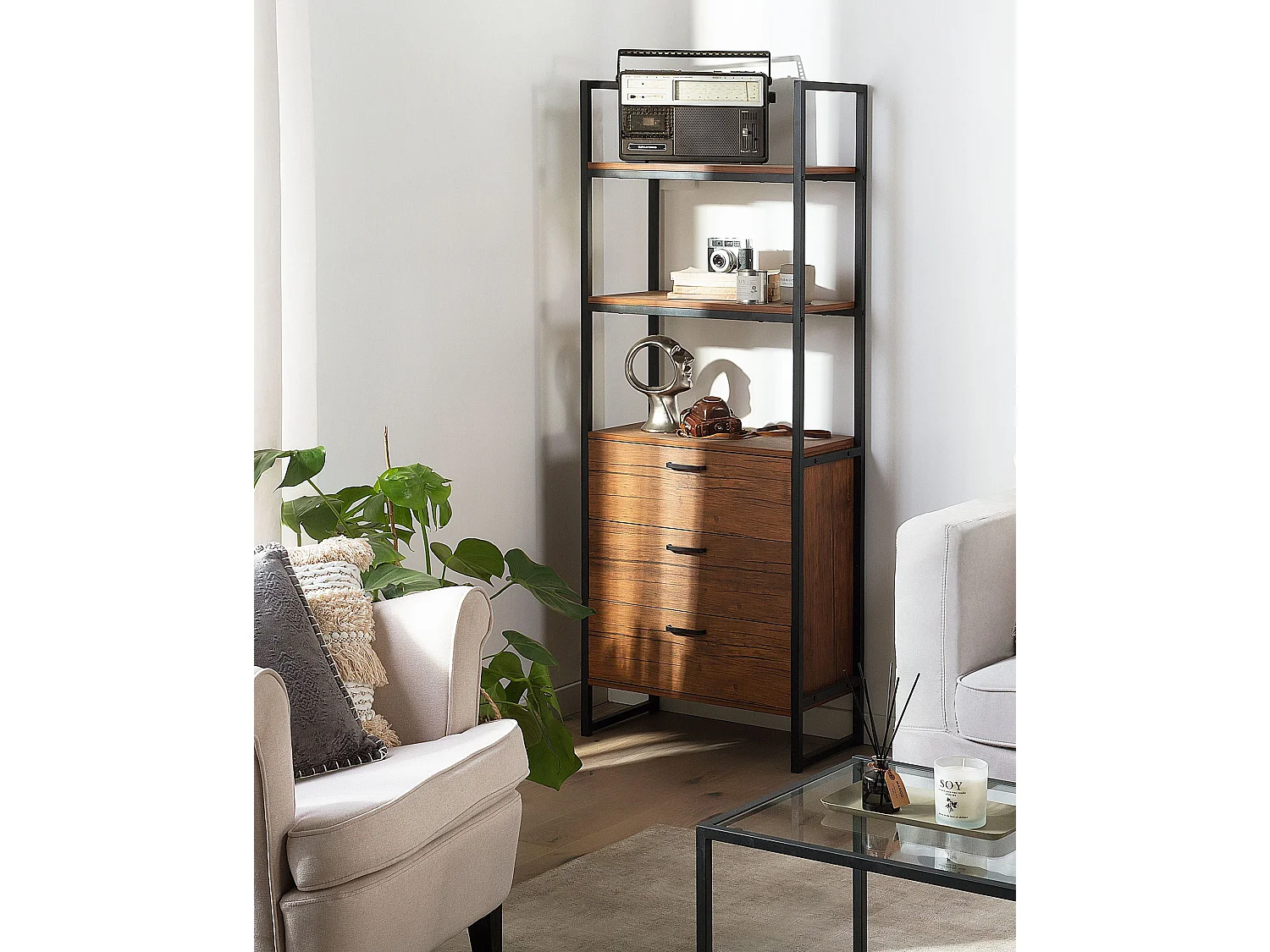 Meuble de rangement TIFTON 158 cm Marron foncé