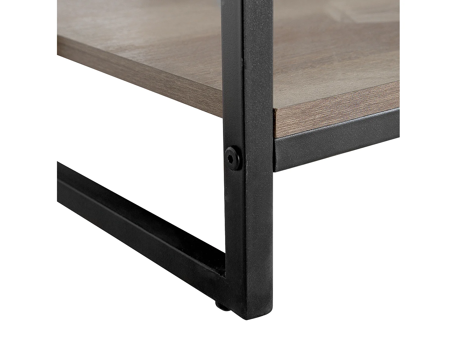 Hohes Standregal Holzoptik dunkelbraun Metallgestell schwarz 5 Fächer Forres