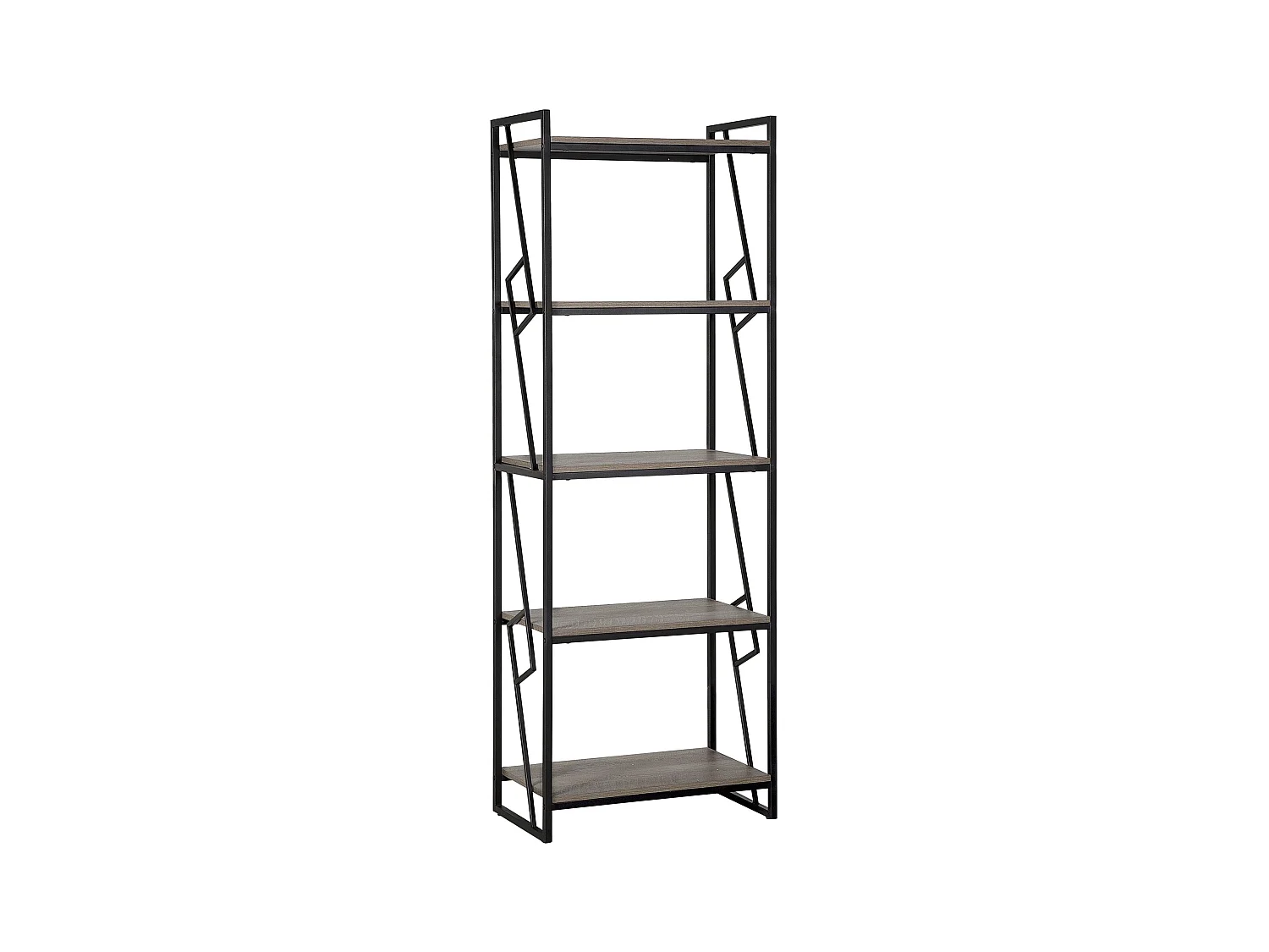 Bibliothèque 5 étagères FORRES 184 cm Marron/noir