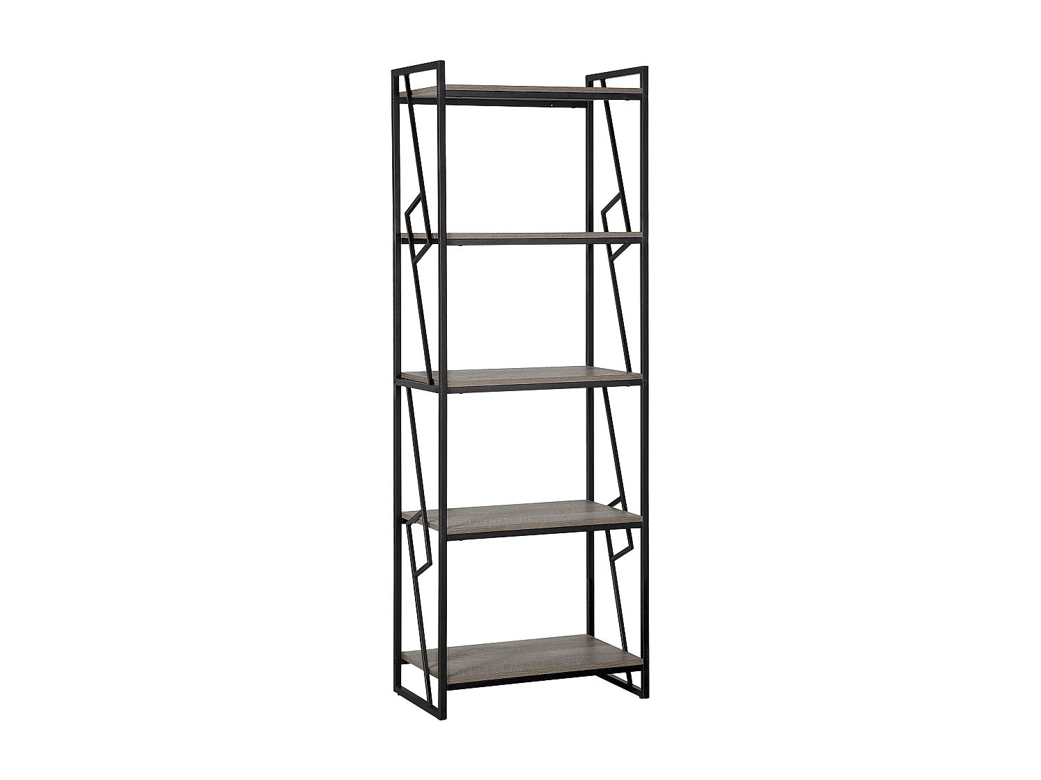 Bibliothèque 5 étagères FORRES 184 cm Marron/noir