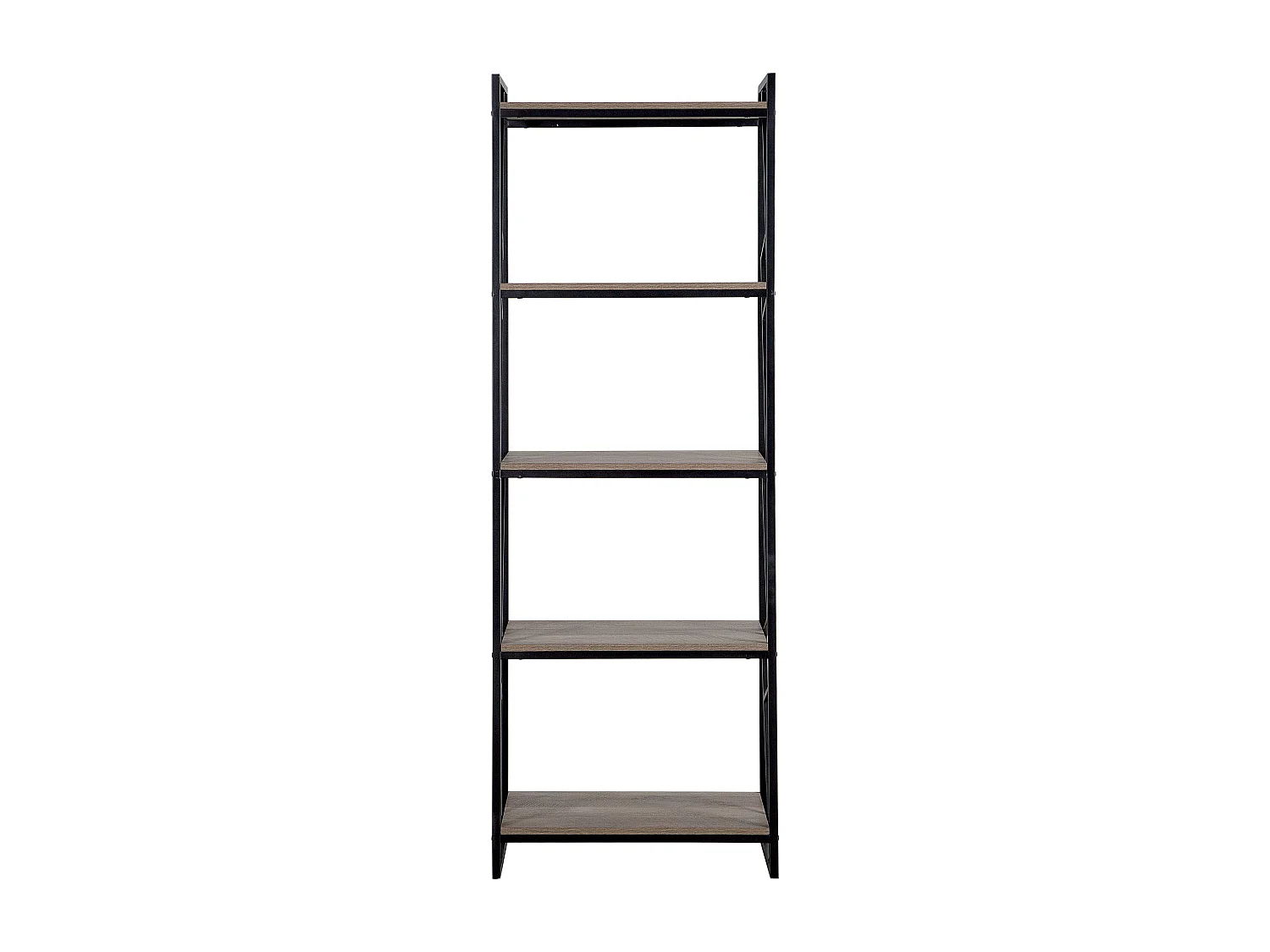 Libreria a 5 ripiani FORRES 184 cm Marrone/ Nero
