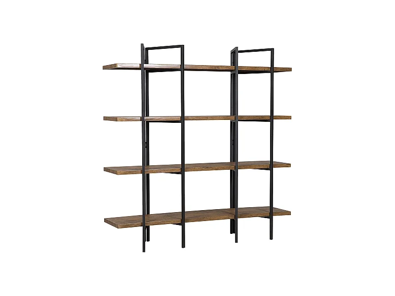 Modernes Regal mit 4 Fächern dunkler Holzfarbton Compton