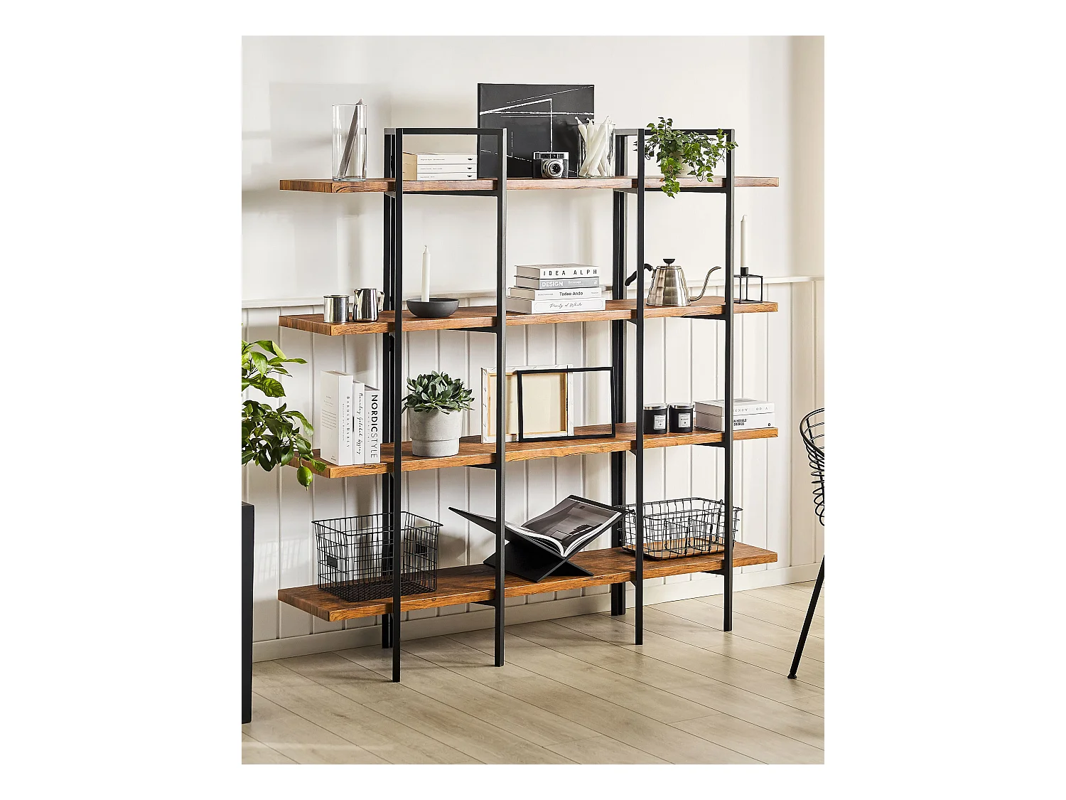 Étagère à 4 niveaux COMPTON 165 cm Marron foncé