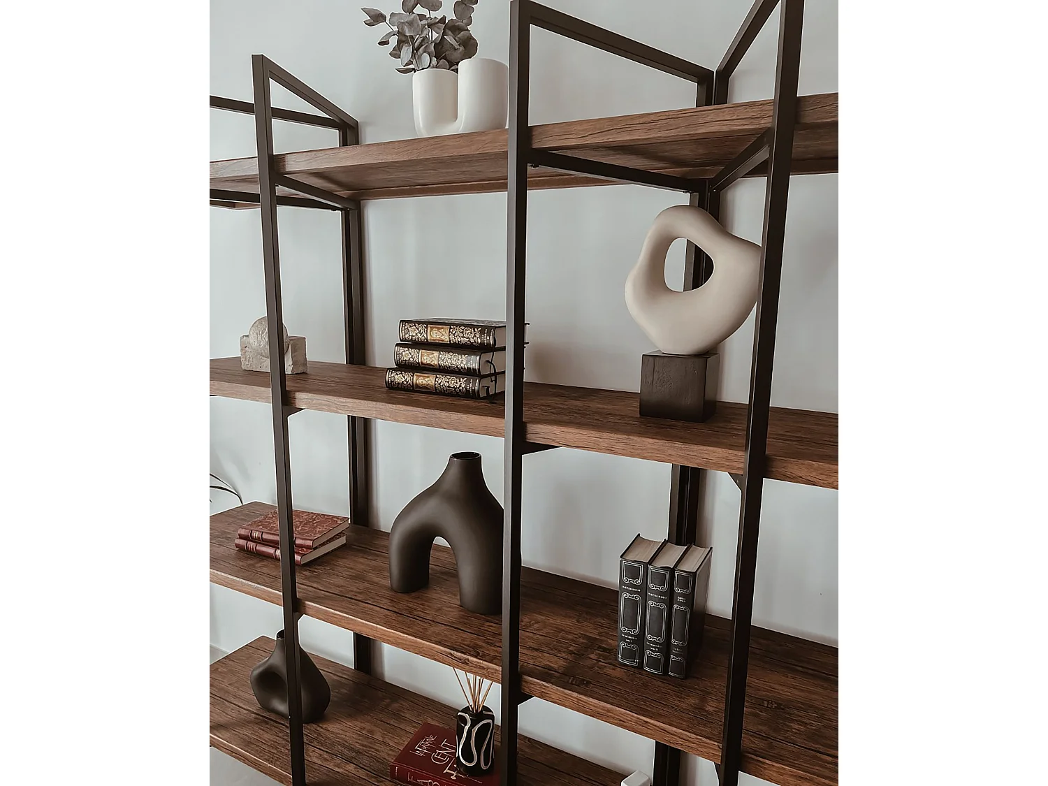 Bibliothèque 4 étagères COMPTON 165 cm Marron foncé