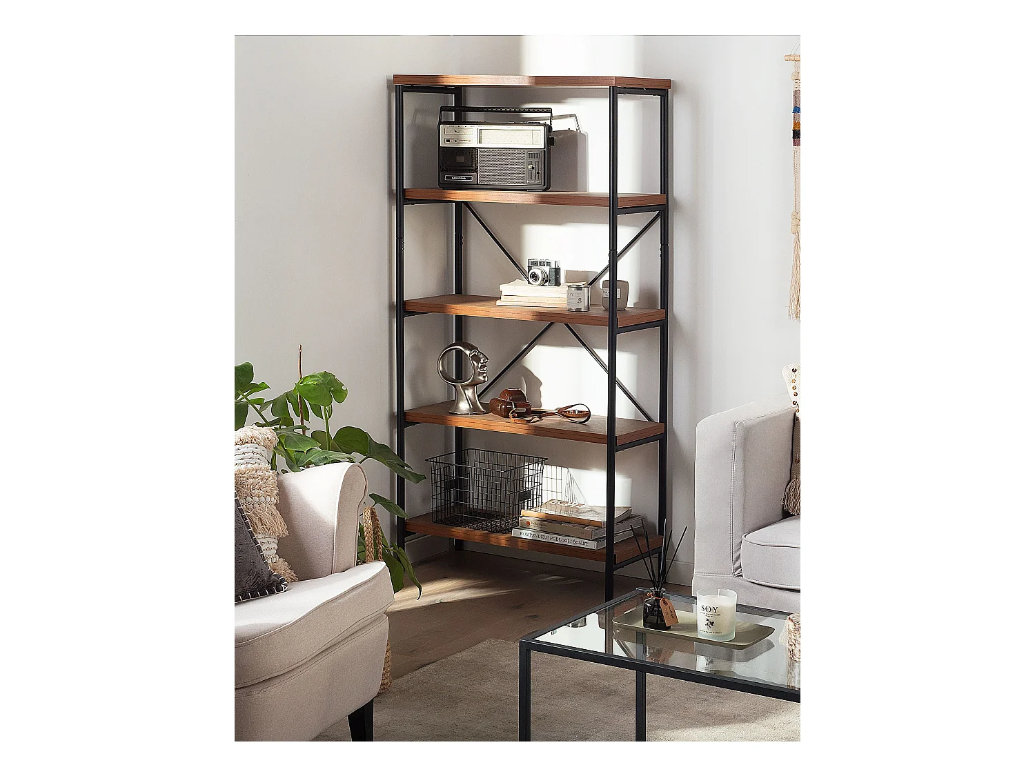 Étagère à 4 niveaux BRISBANE 160 cm Marron foncé