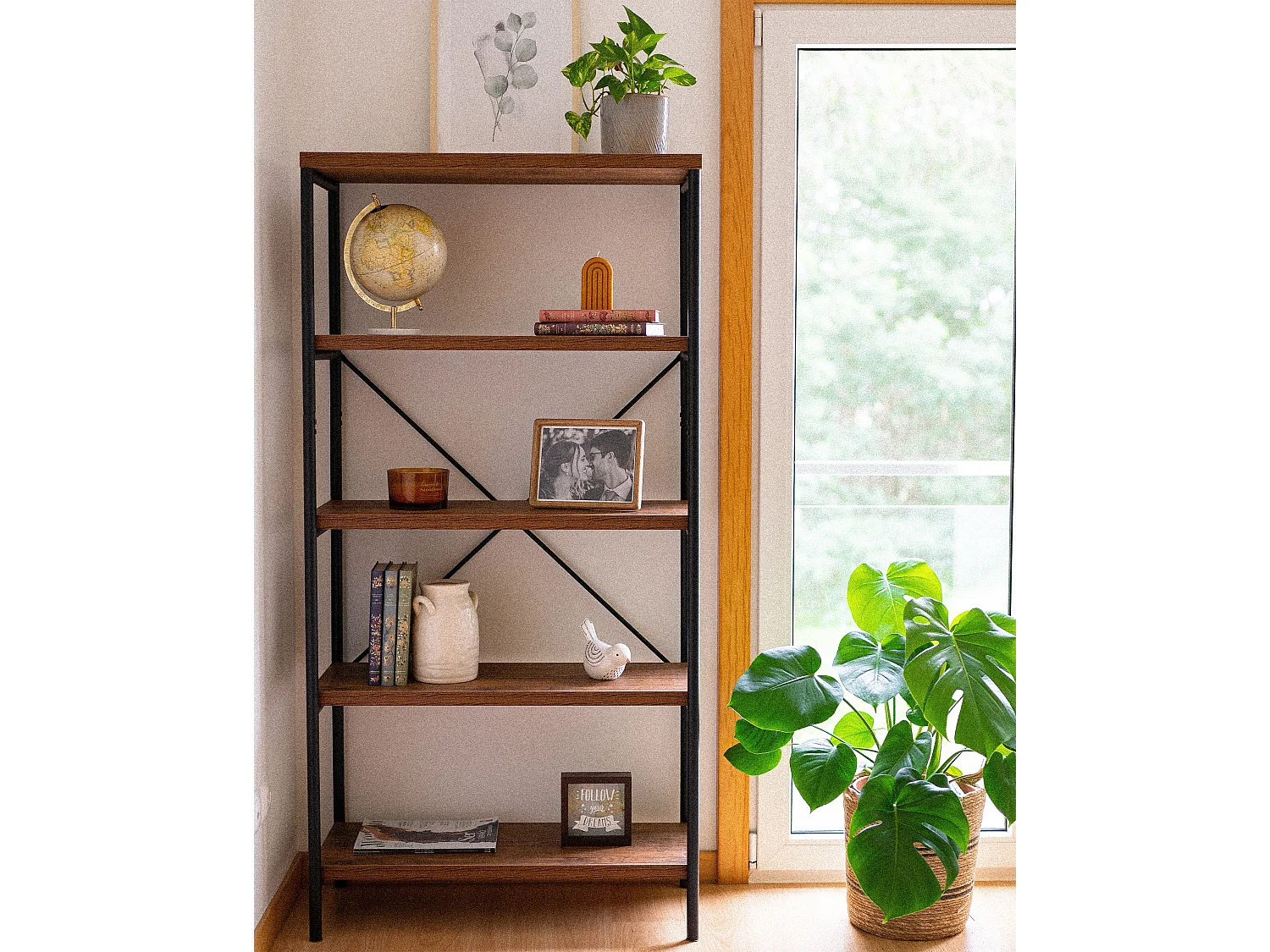 Boekenkast met 4 planken BRISBANE 160 cm Donkerbruin