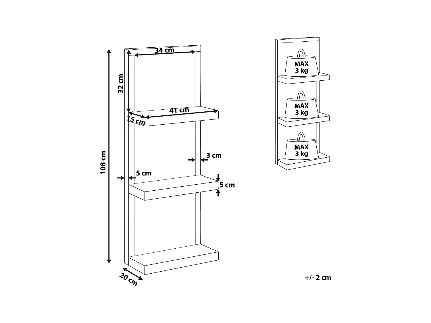 Półka ścienna GAONA Lustrzany srebrny