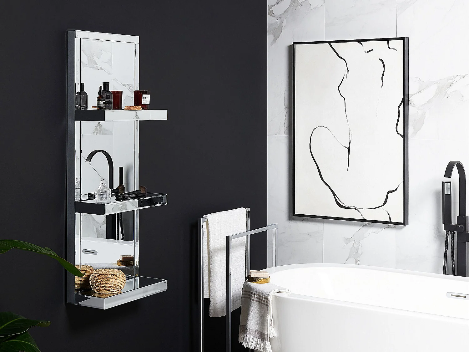 Wandplank GAONA Spiegelend zilver
