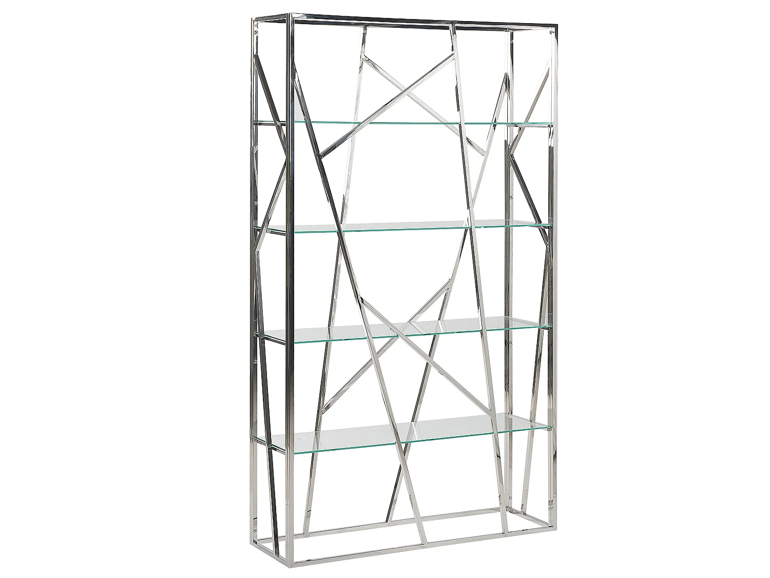 Estante com 4 prateleiras Estante HOXIE Metal 175 cm Prateado