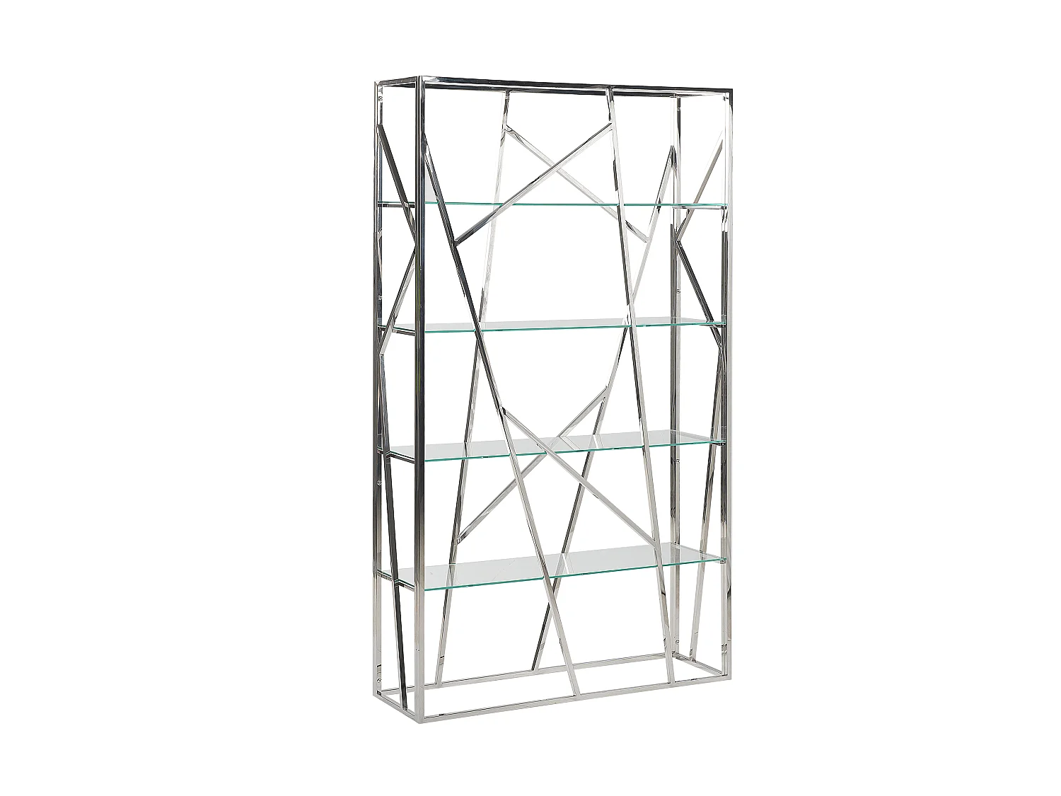 Bibliothèque 4 étagères Etagère HOXIE Métal 175 cm Argenté