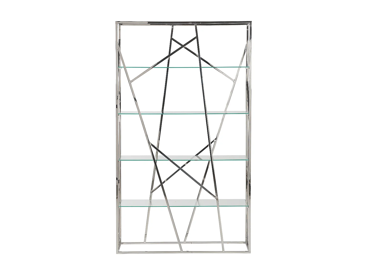 Bibliothèque 4 étagères Etagère HOXIE Métal 175 cm Argenté