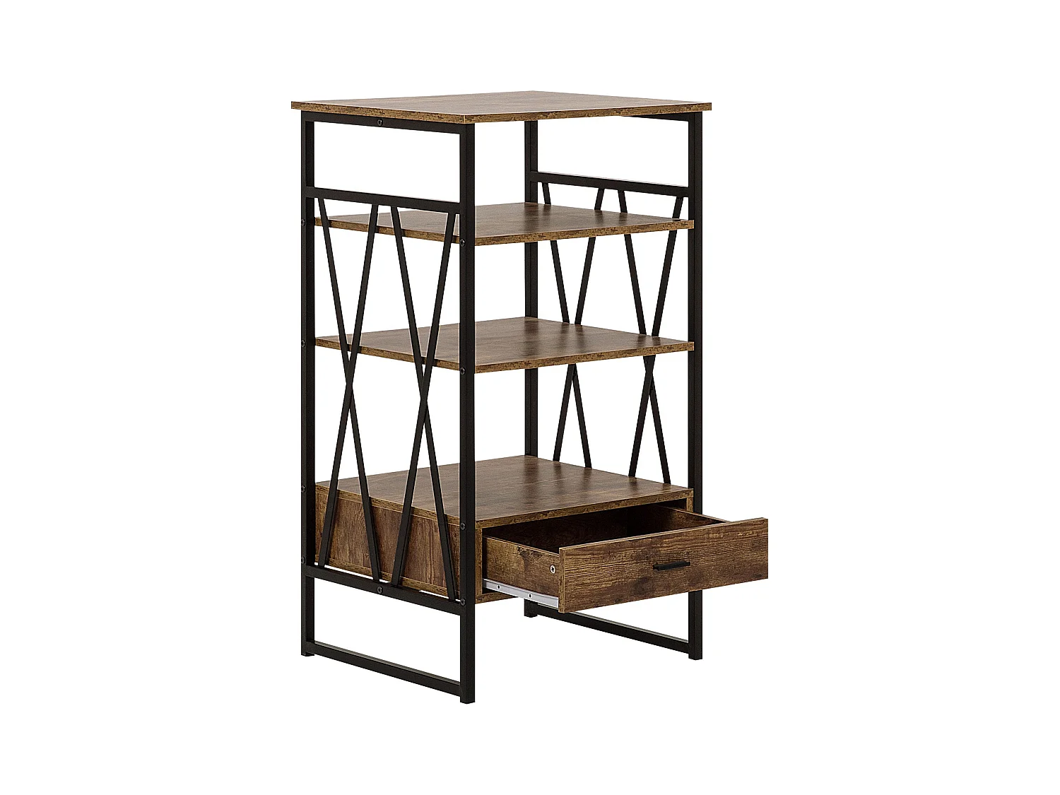 Étagère à 3 niveaux KEENE 101 cm Marron foncé