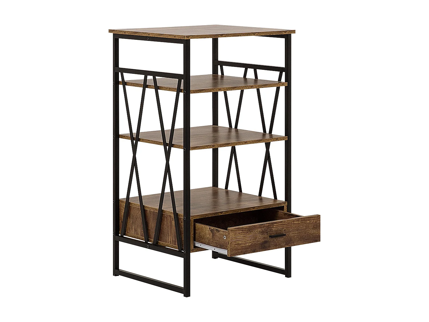 Étagère à 3 niveaux KEENE 101 cm Marron foncé