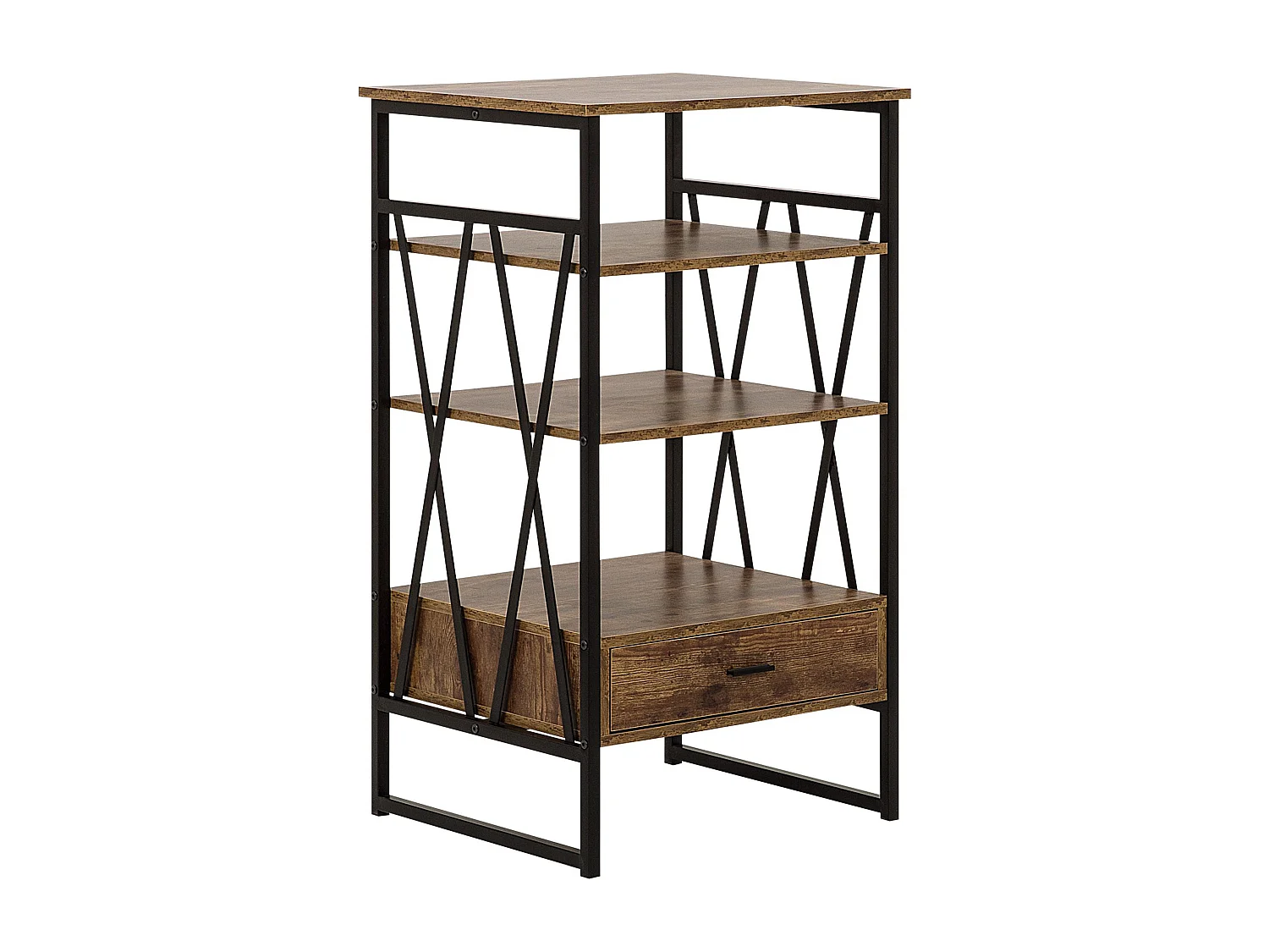 Boekenkast met 3 planken KEENE 101 cm Donkerbruin