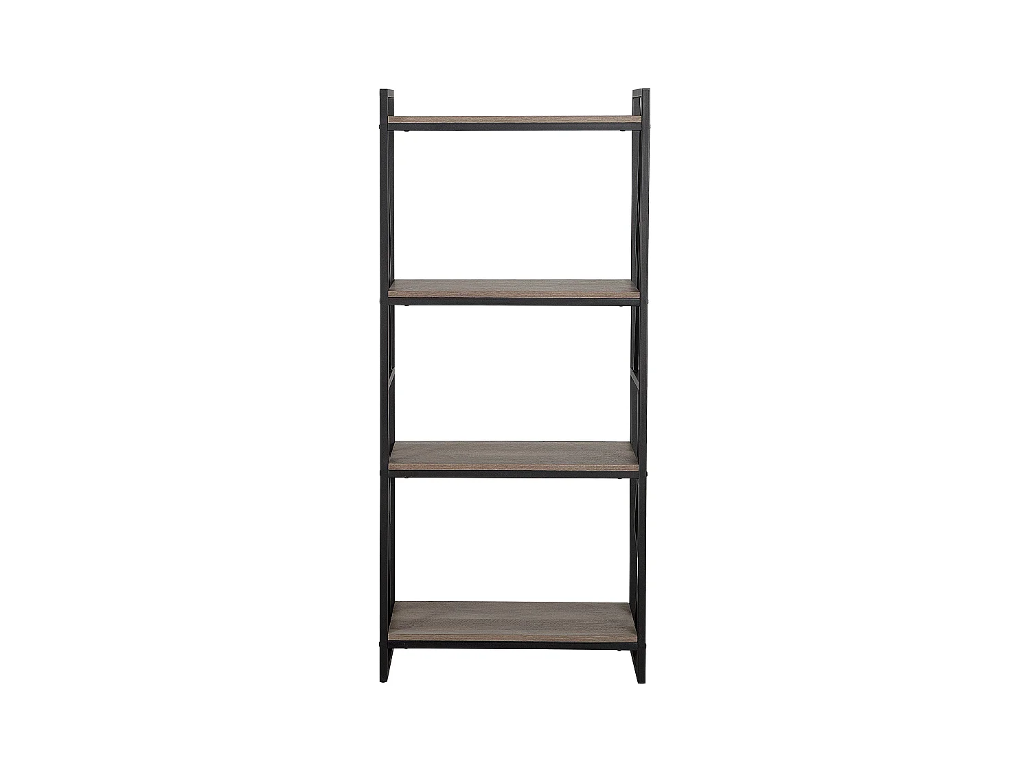 Bibliothèque 4 étagères FORRES 143 cm Marron/noir