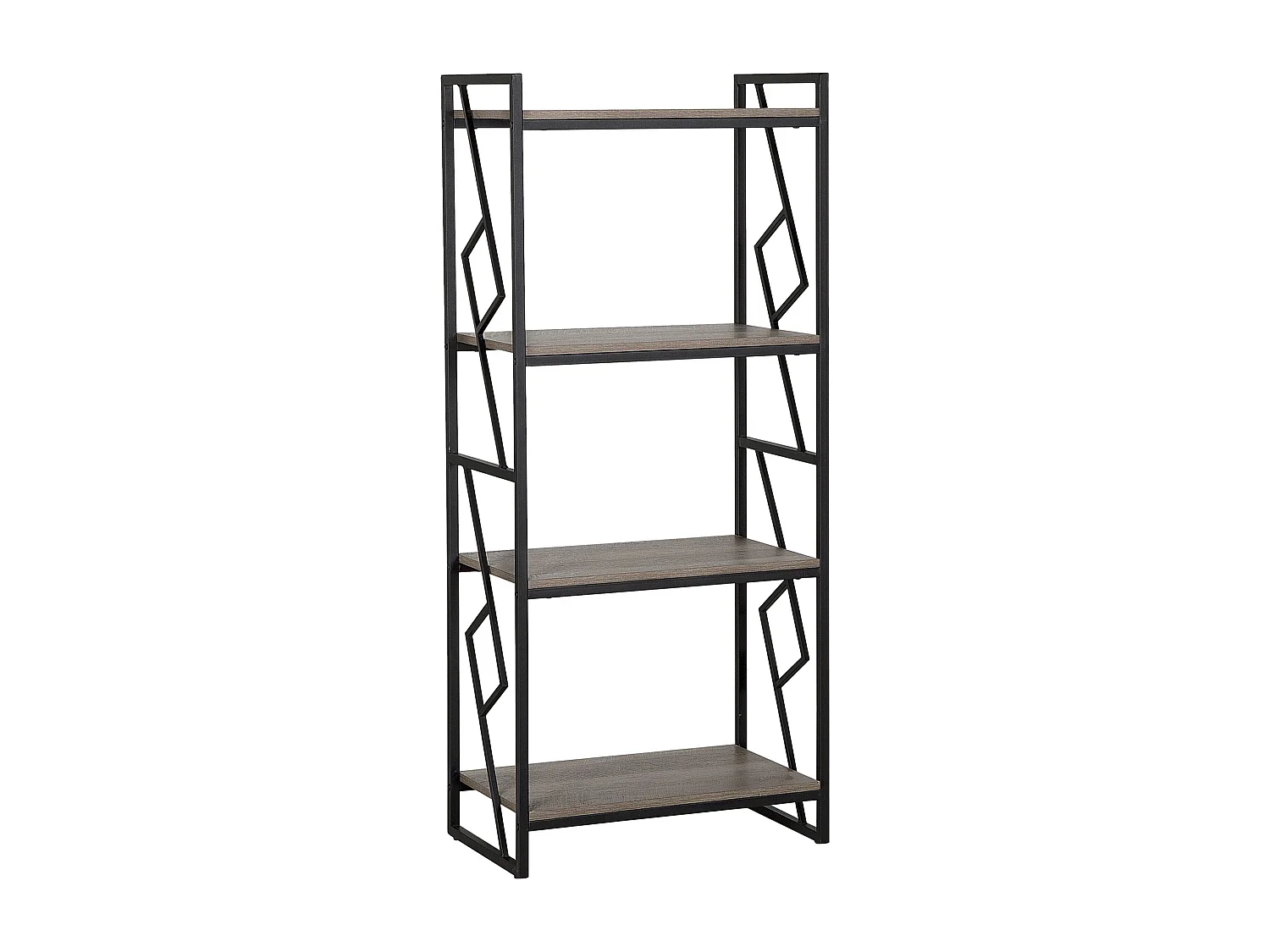 Estantería con 4 baldas FORRES 143 cm Marrón/Negro
