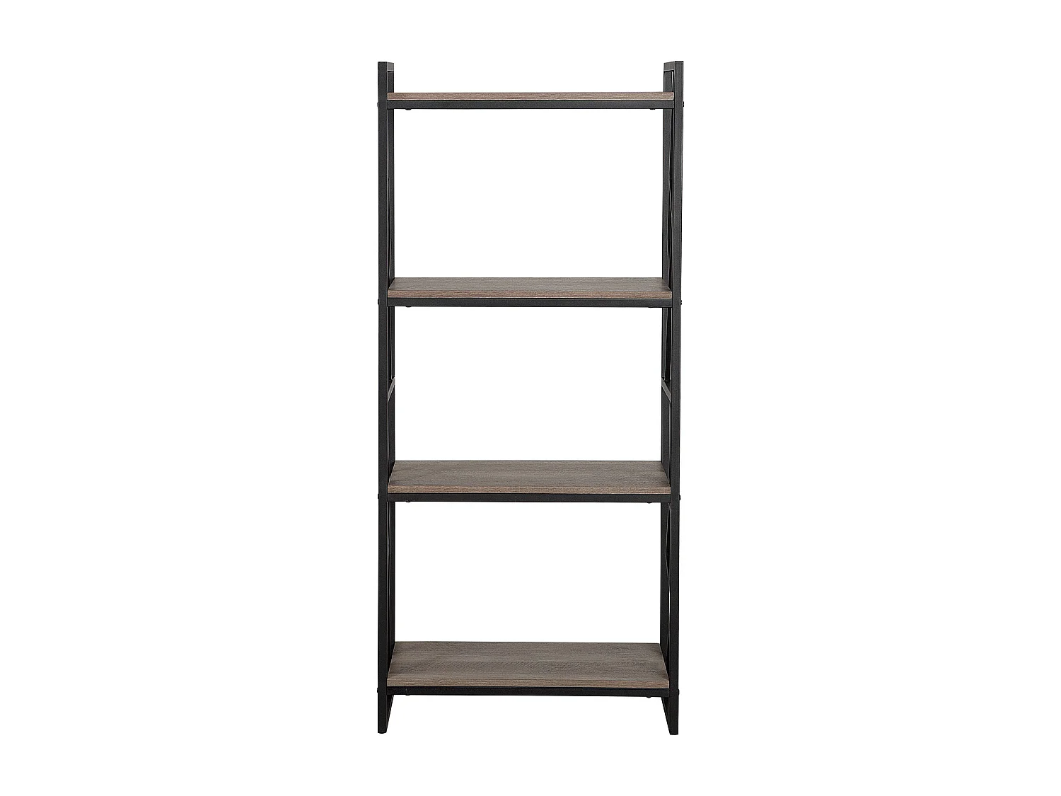 Estantería con 4 baldas FORRES 143 cm Marrón/Negro