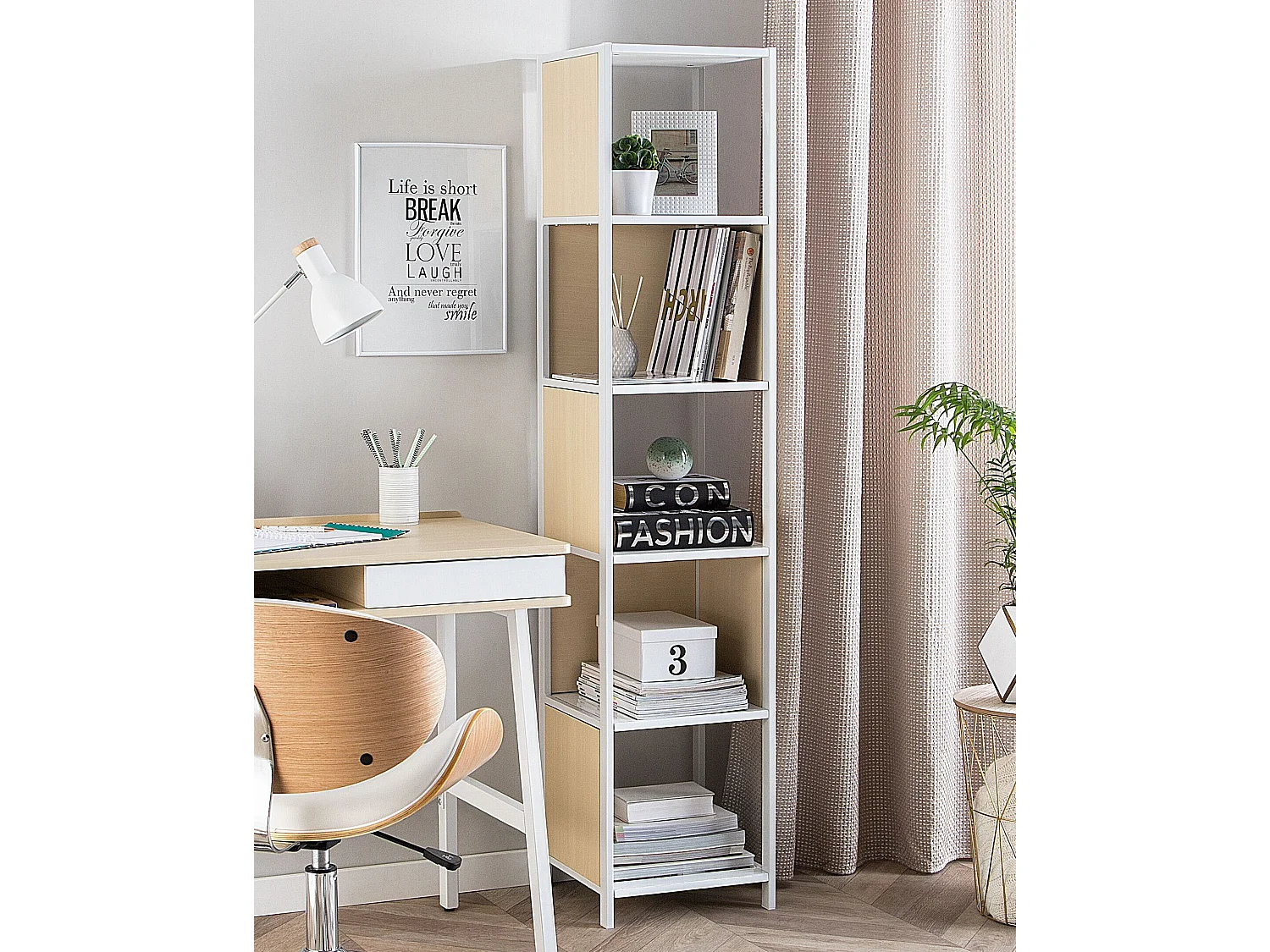 Boekenkast met 5 planken BOGOTA 165 cm Wit