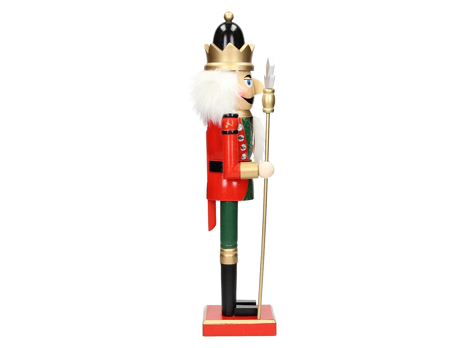 Cascanueces de madera soldado decoración tradicional de Navidad corona negro 38cm
