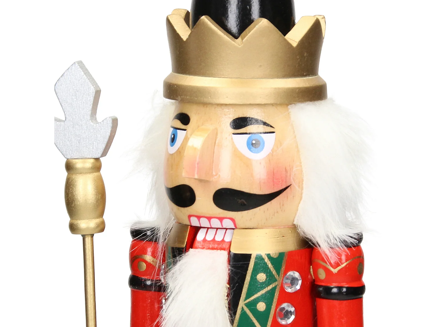 Cascanueces de madera soldado decoración tradicional de Navidad corona negro 38cm