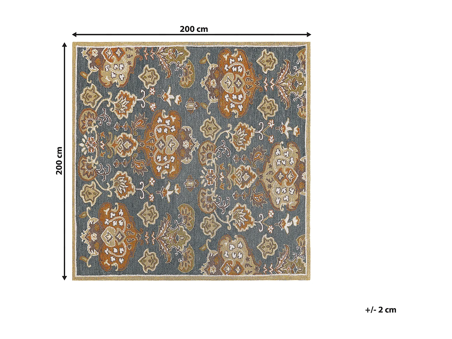 Vloerkleed vintage meerkleurig 200 x 200 cm UMURLU